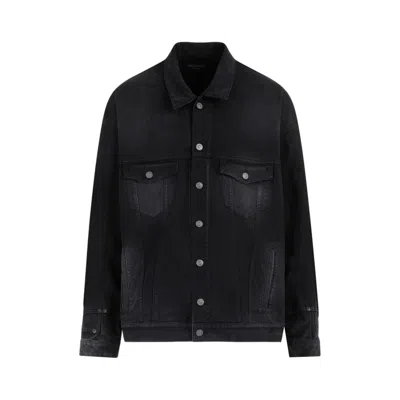 Balenciaga Deconstructed Denim Jacket In Black