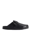 Balenciaga Sunday Leather Clogs In Black