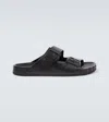 Balenciaga Smooth Leather Sunday Slides For A Chic In Black