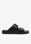 Balenciaga Smooth Leather Sunday Slides For A Chic In Black