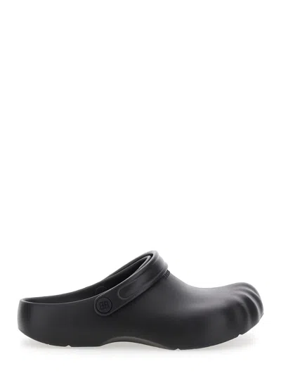 Balenciaga Sunday Molded Rubber Slides In Black