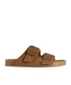 Balenciaga Sunday Suede Sandals In Brown