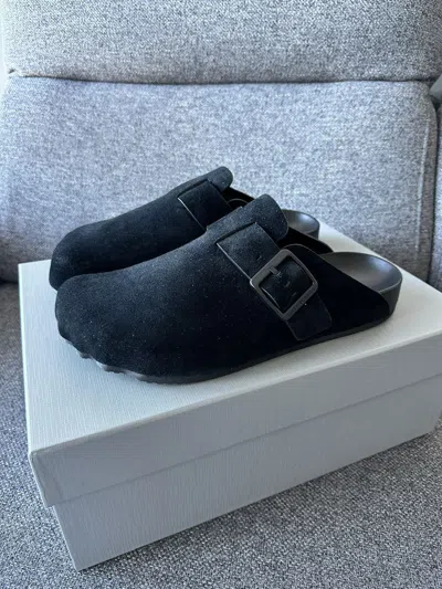 Pre-owned Balenciaga Sunday Mule Shoes Suede Black