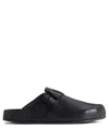 Balenciaga Sunday Leather Buckle Easy Mules In Black