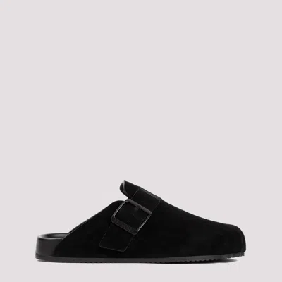 Balenciaga Sunday Leather Sabots In Black