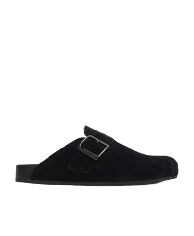 Balenciaga Sunday Leather Sabots In Black
