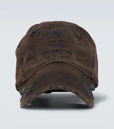 Pre-owned Balenciaga Sunfaded Sporty B Cap In Brown