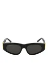 Balenciaga Eyewear Rectangular Frame Sunglasses In Black