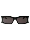 Balenciaga Hourglass Rectangle-shape Sunglasses In 001 Black Black Grey