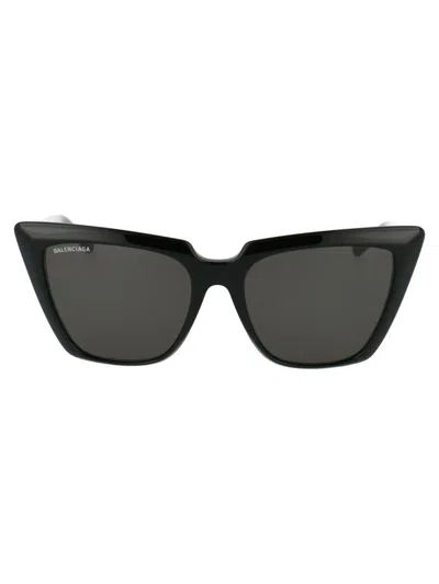 Balenciaga Bb0046s Sunglasses In 001 Black Black Grey
