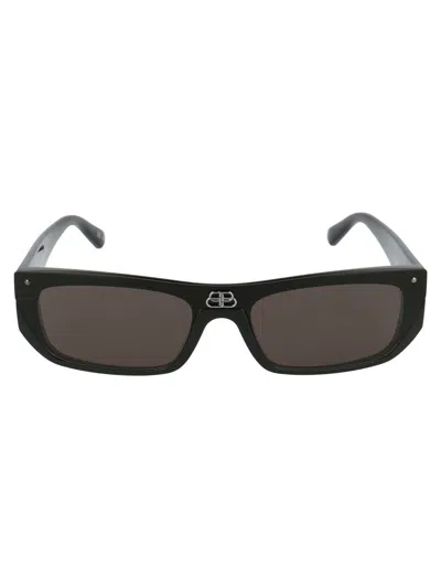 Balenciaga Shield Bb Rectangular-frame Acetate Sunglasses In Black