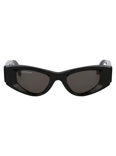 Balenciaga Bb0243s Sunglasses In 001 Black Black Grey