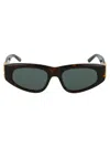 Balenciaga Eyewear Rectangular Frame Sunglasses In 002 Havana Gold Green