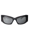Balenciaga Gray Cat-eye Sunglasses In Black