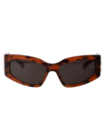 Balenciaga Womens Brown B0321s Rectangle-frame Acetate Sunglasses