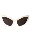 Balenciaga 'curved Cat Eye' Sunglasses In 003 Ivory Ivory Grey