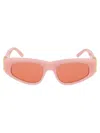 Balenciaga Bb0095s Rectangle-frame Sunglasses In 003 Pink Gold Red
