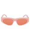 Balenciaga Bb0095s Rectangle-frame Sunglasses In 003 Pink Gold Red