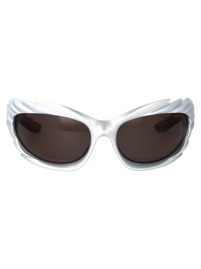Balenciaga Sunglasses In 003 Silver Silver Grey