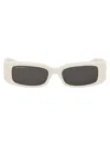 Balenciaga Bb0096s Sunglasses In 003 White White Grey