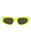 Balenciaga 0095s Dynasty D-frame Acetate Sunglasses In 007 Yellow Silver Grey