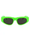 Balenciaga 0095s Dynasty Cat-eye Acetate Sunglasses In 009 Green Silver Grey