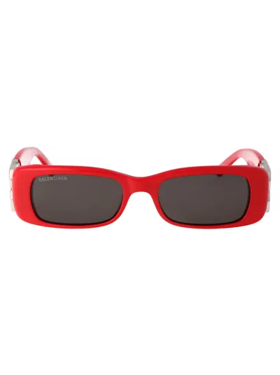 Balenciaga Sunglasses In 015 Red Silver Grey