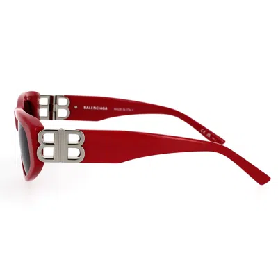 Balenciaga Sunglasses In 016 Red Silver Grey