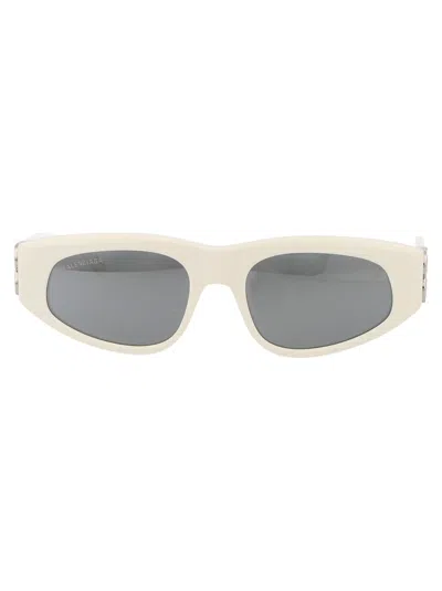 Balenciaga Sunglasses In 021 White Silver Silver