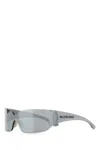 Balenciaga Grey Nylon Mono Square Sunglasses In Gray