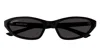Balenciaga Bb0402s Neo Oval 2.0 Linea Everyday 001 Black Grey Sunglasses