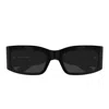 Balenciaga Bb0360s Linea Everyday 005 Black Grey Sunglasses In Black