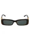 Balenciaga Grey Rectangular Ladies Sunglasses Bb0096s 002 51