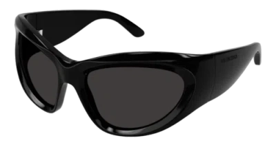 Pre-owned Balenciaga Sunglasses Bb0228s 001 Black Grey Woman In Gray