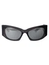 Balenciaga Gray Cat-eye Sunglasses In Black