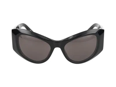 Balenciaga Sunglasses  Bb0393s 005 Black Black Grey 57/21/145 In Green