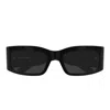 Balenciaga Bb0360s Linea Everyday 005 Black Grey Sunglasses In Black