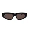 Balenciaga Grey Rectangular Ladies Sunglasses Bb0096s 001 51 In Black