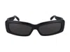 Balenciaga Grey Rectangular Ladies Sunglasses Bb0321s 001 57 In Black