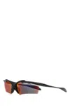 Balenciaga Black Turbo Rectangle Sunglasses In Multi