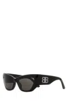 Balenciaga Occhiali Da Sole Signature Butterfly In Acetato Nero Donna In Black
