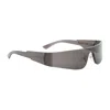 Balenciaga Black Mono Rectangle Sunglasses In Gray