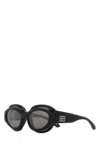 Balenciaga Thick Frame Superbusy Sunglasses In Black