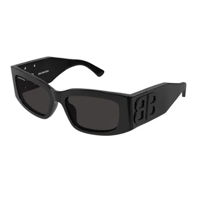 Balenciaga Grey Rectangular Ladies Sunglasses Bb0321s 001 57 In Black