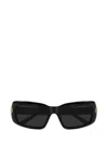 Balenciaga Bb0432s Linea Everyday 001 Black Grey Sunglasses In Black