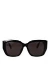 Balenciaga Black-black-grey Recycled Acetate Sunglasses In Black