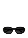 Balenciaga Bb0434sk Linea Everyday 001 Black Grey Sunglasses In Black