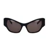 Balenciaga Rectangular Acetate Sunglasses In Black