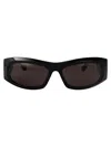 Balenciaga Grey Rectangular Ladies Sunglasses Bb0096s 001 51 In Black-black-grey