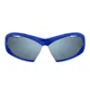 Balenciaga Bb0318s Dynamo-linea Extreme 002 Sunglasses In Blue